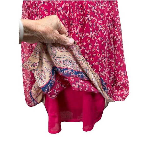 St. John's Bay Women's Blouse Plus Sz 2X Red Shiney Stripes Floral Flowy - Picture 5 of 15